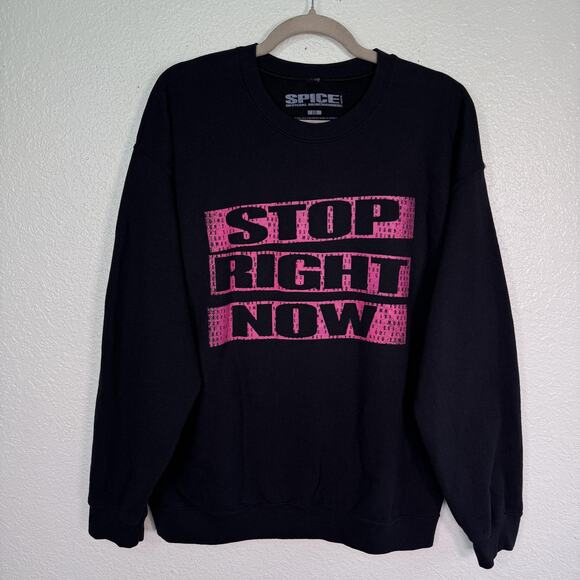 Spice Girls Sweaters - Spice Girls Sweatshirt Womens Large Stop Lyrics Sweater Official Merch Black